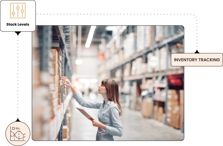 A woman looking for something at a warehouse