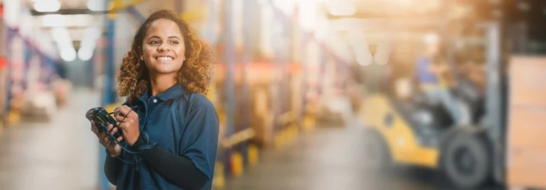 a happy warehouse worker